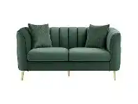 LivingStyles Ava Velour Fabric Sofa, 2 Seater, Green offer