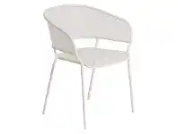 LivingStyles Cohen Commercial Grade Steel Indoor / Outdoor Dining Armchair, White offer