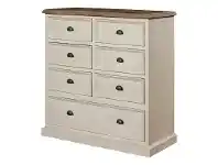 LivingStyles Cornwall Reclaimed Timber 7 Drawer Tallboy offer
