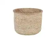 LivingStyles Averil Rattan Basket / Planter, White Wash offer