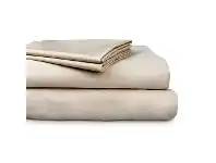LivingStyles Ajee 4 Piece 300TC Cotton Sheet Set, Mega Queen, Stone offer