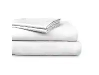 LivingStyles Ajee 4 Piece 300TC Cotton Sheet Set, Mega Queen, White offer
