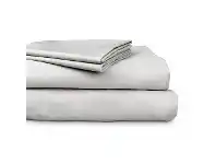 LivingStyles Ajee 3 Piece 300TC Cotton Sheet Set, Single, Silver offer