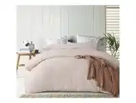 LivingStyles Vintage Design Homeware Lee Stonewashed Cotton Quilt Cover Set, Double, Cream offer