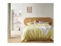 LivingStyles Vintage Design Homeware French Linen Quilt Cover Set, Single, Butter offer