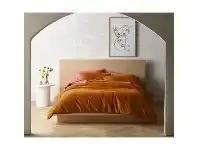 LivingStyles Vintage Design Homeware Cotton Corduroy Quilt Cover Set, Single, Gold Harmony offer