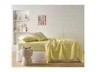 LivingStyles Vintage Design Homeware French Linen Sheet Set, Single, Butter offer