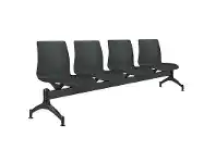 LivingStyles Pod Beam Chair, 4 Seater, Black offer