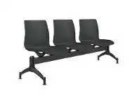 LivingStyles Pod Beam Chair, 3 Seater, Black offer