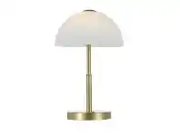 LivingStyles Marla Metal & Glass LED Table Lamp, Antique Brass offer