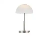 LivingStyles Marla Metal & Glass LED Table Lamp, Nickel offer
