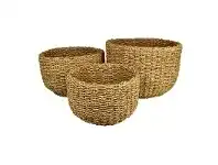 LivingStyles Ali 3 Piece Seagrass Basket Set offer