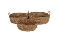 LivingStyles Jemena 3 Piece Seagrass Shallow Basket Set offer
