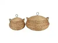 LivingStyles Neeki 2 Piece Water Hyacinth Lidded Basket Set offer