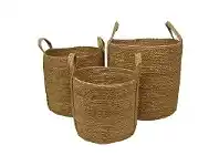 LivingStyles Akua 3 Piece Seagrass Basket Set offer