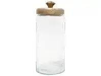 LivingStyles Adora Glass Jar with Mango Wood Lid, Large offer