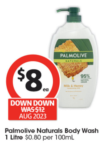 Coles Palmolive Naturals Body Wash 1 Litre offer