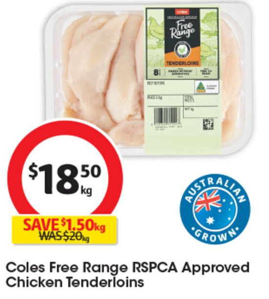 Coles Free Range RSPCA Approved Chicken Tenderloins offer at Coles