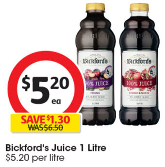 Coles Bickford's Juice 1 Litre offer