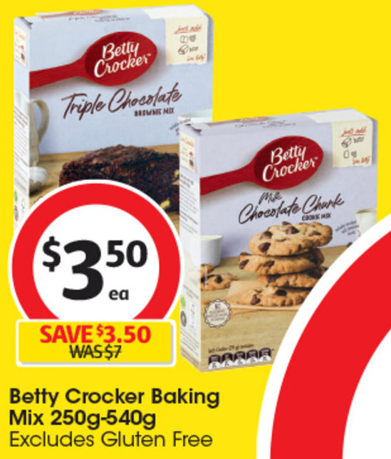 Betty Crocker Baking Mix 250g540g offer at Coles