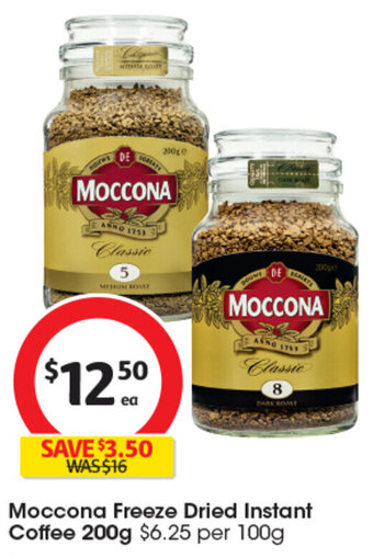 Coles Moccona Freeze Dried Instant Coffee 200g offer