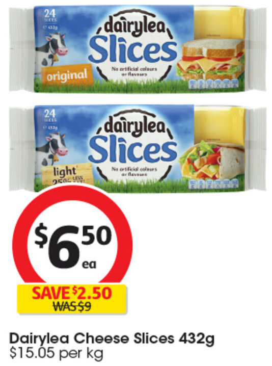 Dairylea Cheese Slices 432g offer at Coles