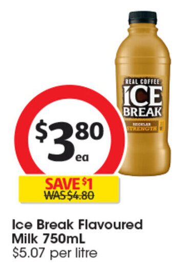 Coles Ice Break Flavoured Milk 750mL offer