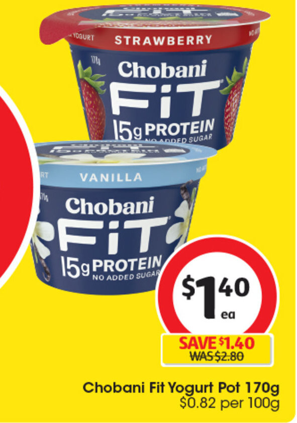 Chobani Fit Yogurt Pot 170g offer at Coles