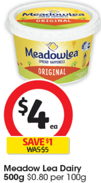 Coles Meadow Lea Dairy 500g offer