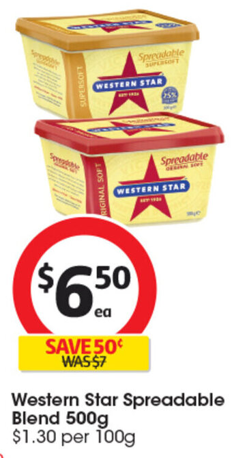 Coles Western Star Spreadable Blend 500g offer