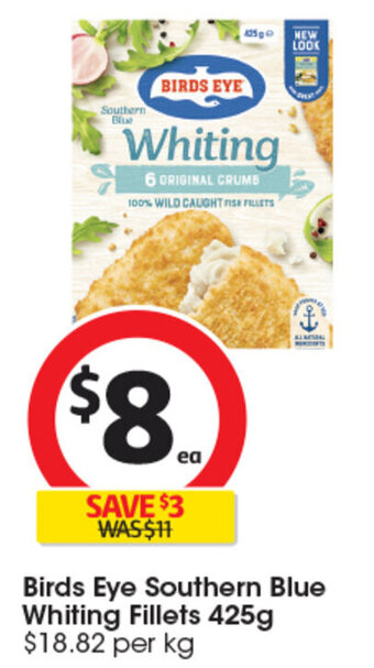 Coles Birds Eye Southern Blue Whiting Fillets 425g offer