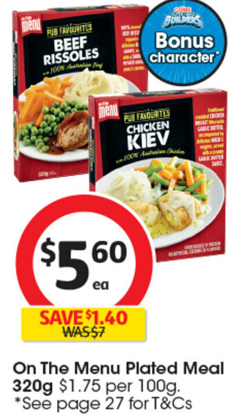 Coles On The Menu Plated Meal 320g offer
