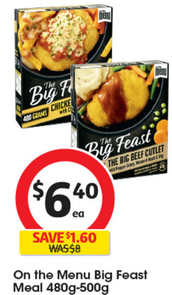 Coles On the Menu Big Feast Meal 480g-500g offer
