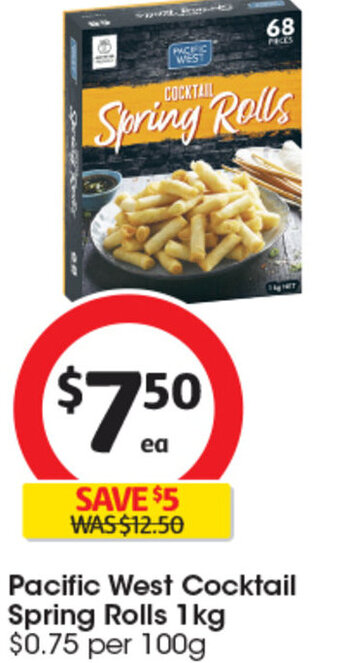 Coles Pacific West Cocktail Spring Rolls 1kg offer