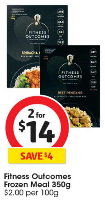 Coles Fitness Outcomes Frozen Meal 350g offer