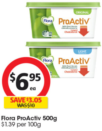 Coles Flora ProActiv 500g offer