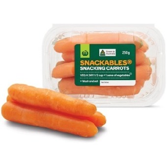 Woolworths Australian snackables carrots 250g pack offer