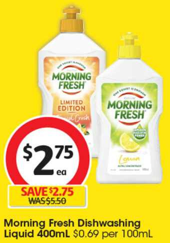 Coles Morning Fresh Dishwashing Liquid 400mL offer