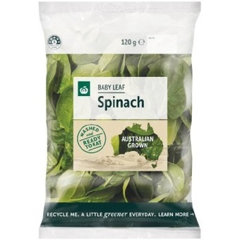 Woolworths Woolworths australian baby spinach or baby spinach & rocket 120g pack offer