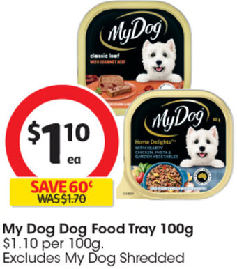 Coles My Dog Dog Food Tray 100g offer