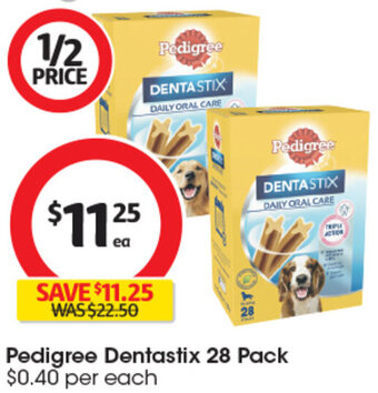 Coles Pedigree Dentastix 28 Pack offer