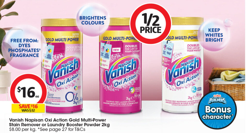 Vanish Napisan Oxi Action Gold MultiPower Stain Remover or Laundry