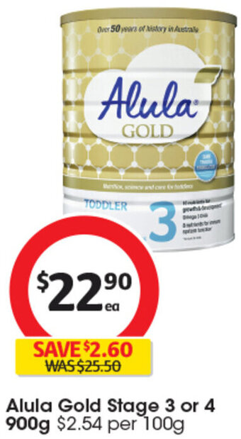 Coles Alula Gold Stage 3 or 4 900g offer