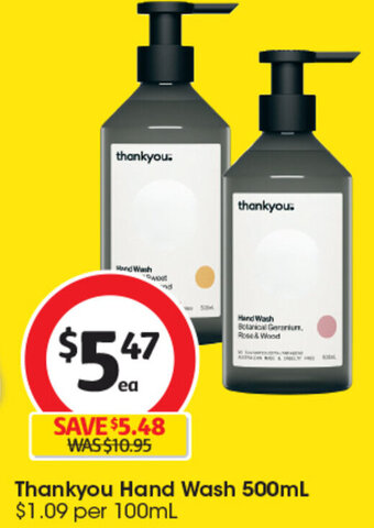 Coles Thankyou Hand Wash 500mL offer