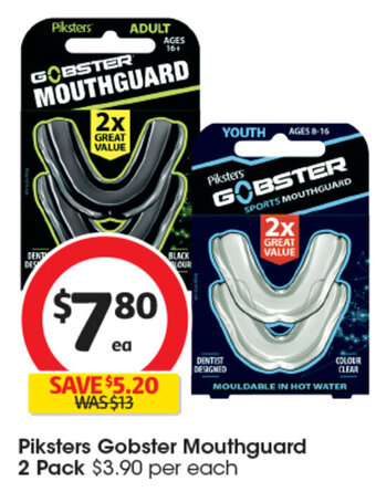 Coles Piksters Gobster Mouthguard 2 Pack offer