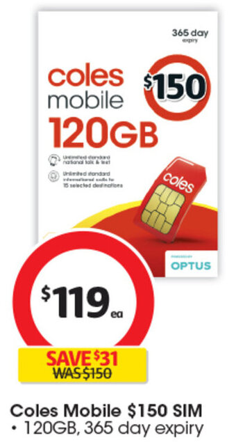 Coles Coles Mobile SIM offer