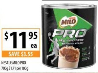 Supabarn NESTLE MILO PRO 700g offer