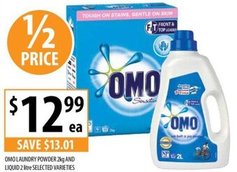Supabarn OMO LAUNDRY POWDER 2kg AND LIQUID 2 litre SELECTED VARIETIES offer