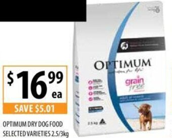 Supabarn OPTIMUM DRY DOG FOOD SELECTED VARIETIES 2.5/3kg offer