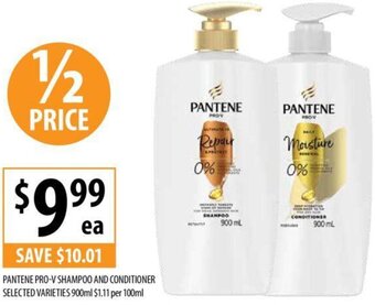 Supabarn PANTENE PRO-V SHAMPOO AND CONDITIONER SELECTED VARIETIES 900ml offer